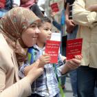 وقفة تضامنية لدعم التوجه لطرد اسرائيل من الفيفا وسط رام الله