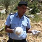 هندسة المتفجرات في الشرطة الفلسطينية تتلف كمية من الألعاب النارية