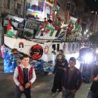 مجسم لسفينة أسطول الحرية يجوب شوارع رام الله