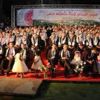 العرس الجماعي لـ240 عريس وعروس الذي نُظم في بلدة عقربا جنوب شرق نابلس
