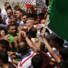 تشييع جثمان الشهيد الفتى ليث الخالدي في مخيم الجلزون