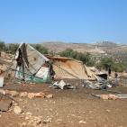 الاحتلال  يشرد  ثلاث اسربهدم مساكن وحظائر لعائلات بدوية شرق رام الله