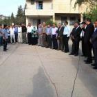 صبري صيدم وزير التربيه  والتعليم  واسرة الوزارة والمديريه يزور ثانوية ترمسعيا  الذي تعرض فيها طالب للضرب المبرح