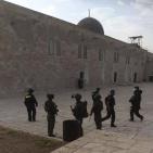 اعتداء المحتلين  على المصلين في المسجد الاقصى  اليوم الاثنين 14/9/2015