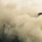 حريق بجانب مكتب الدفاع المدني في بيتونيا