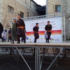 فرقة الهدف للدبكة  الشعبية و فرقة كنعان للتراث والفنون الشعبية في سوق الحرجة رام الله