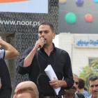 معلمو وطلبة الخليل في وقفة تضامنية مع الأقصى