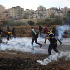 مواجهات المدخل الشمالي لمدينة البيرة اليوم الخميس