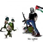 فنانة فلسطينية تجسد في رسوماتها خوذة صلاح الدين وكوفية عرفات