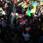 تشييع جثماني الشهيدين محمد شماسنة وعمر الفقيه في بلدة قطنا شمال غرب القدس،