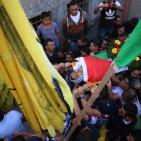 تشييع جثمان الشهيد لافي عوض في قرية بدرس