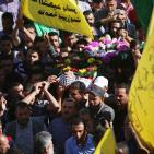 تشييع جثمان الشهيد لافي عوض في قرية بدرس