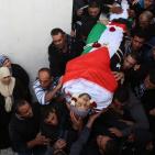 تشييع جثماني الشهيدين ليث اشرف مناصرة  وأحمد أبو العيش (28) ع في مخيم قلنديا