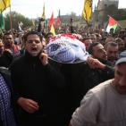 تشييع جثمان الشهيد إبراهيم داوود في بلدة دير غسانة قرب رام الله