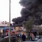 بالصور: حريق ضخم بأحد أسواق العيزرية شرق القدس