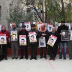 إعتصام تضامني مع الأسير الصحفي محمد القيق أمام مقر الصليب الأحمر في رام الله