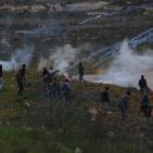 مواجهات قرب سجن عوفر غربي رام الله تضامننا مع الاسرى