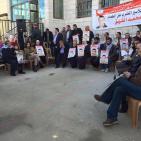 وقفه تضامنيه امام الصليب الاحمر في البيرة مع الأسير المضرب القيق