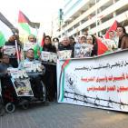 وقفة تضامنية في نابلس مع الأسير الصحفي محمد القيق