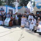 وقفة تضامنية بغزة مع الاسير الصحفي محمد القيق