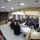 لقاء رجل الأعمال الفلسطيني منيب المصري في جامعة النجاح اليوم