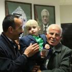 نابلس: حفل وداع الطفل دوابشة قبل مغادرته الوطن لزيارة 