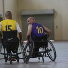 مباراة كرة السلة لذوي الاحتياجات الخاصة من الاعاقة الحركية بين فريقين من غزة والضفة في رام الله