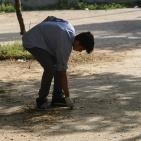 طلبة من مدرسة بكالوريا الرواد في نابلس يقومون بأعمال تنظيف لمنتزه جمال عبد الناصر