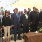 الصور: الحمد الله يضع حجر الأساس لمدرسة الشهداء في قرية بيت وزن- نابلس