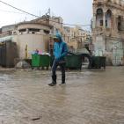 الامطار تغرق البلدة القديمة في الخليل