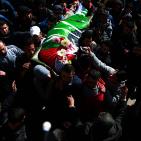 تشييع جثمان الشهيد حسين ابو غوش في مخيم قلنديا