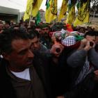 جماهير نابلس تشيع جثمان الشهيد قينو في عراق بورين