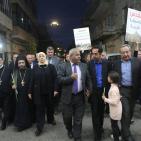 مسيرة الشموع في رام الله تضامنا مع شهداء قطاع غزة