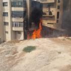 حريق في عمارة سكنية في بلدة الرام شمال القدس