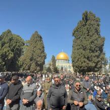 80 ألف مصلٍ يؤدون صلاة الجمعة الأولى من رمضان بالمسجد الأقصى