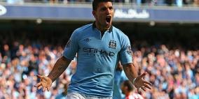 أغويرو يتعرض للإصابة وقد يغيب عن مواجهة الأرسنال