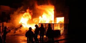 حريق هائل شرق المركز الفرنسي في غزة