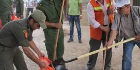 اﻻجهزه اﻻمنيه في نابلس  تشارك يوم حمله النظافة العالمي في نابلس