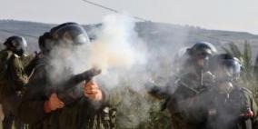 إصابة شاب وعشرات حالات الاختناق خلال مواجهات المدخل الجنوبي لقلقيلية