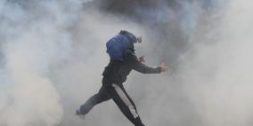 مواجهات قرب حاجر قلنديا تضامننا مع الاقصى