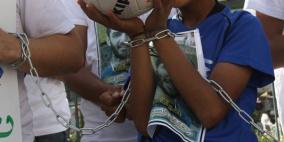 تضامن 60 طفل في اعتصام رياضي تضامني مع الاسير محمود السرسك المضرب لليوم 92 في نابلس اليوم