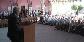 قلقيلية: المحافظ يشارك في طابور الصباح لمدرسة بنات حبلة الثانوية