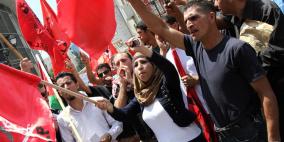 مسيرة تضامنية مع الاسرى في سجون الاحتلال وسط  رام الله