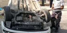 أربع إصابات في حادث إنقلاب مركبة على مفرق بورين جنوب نابلس