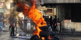 المواجهات المندلعة في باب الزاوية عقب اعدام شابين في الخليل