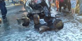 بالصور.. اصابة مواطن بانفجار انبوبة غاز في الخليل