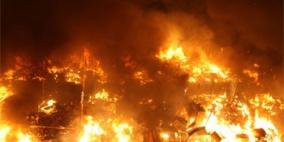 السيطرة على حريق هائل التهم مئات الدونمات واد قانا بقلقيلية