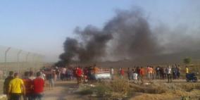 الاحتلال يطلق النار على عشرات الشبان على حدود غزة