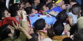 تشييع جثمان الشهيد عبد الله نصاصرة في قرية بيت فوريك شرق نابلس