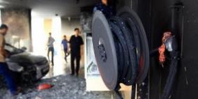 حريق في الكلية الجامعية بغزة